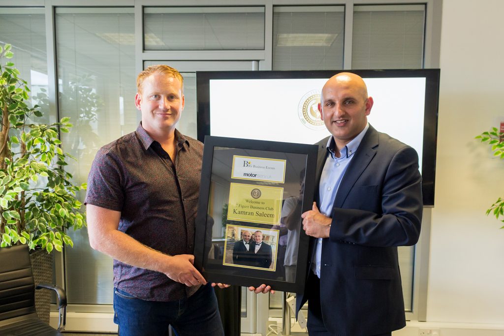 Adam Stott helps automotive boss Kamran Saleem