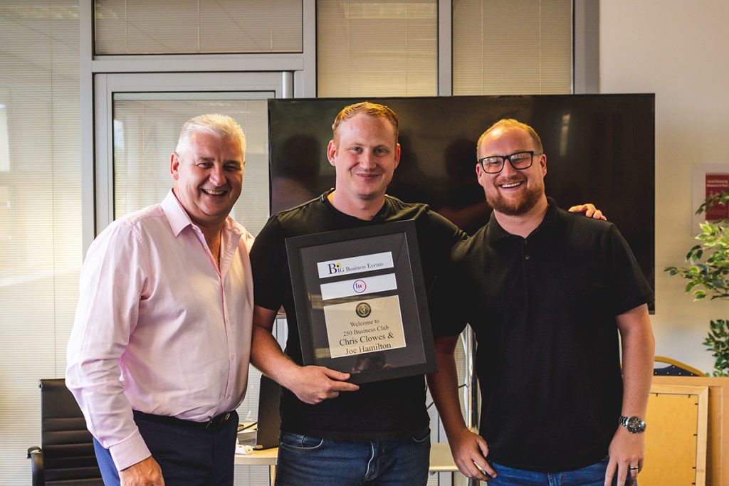 Chris Clowes and Joe Hamilton of HC Media with their Business Coach Adam Stott